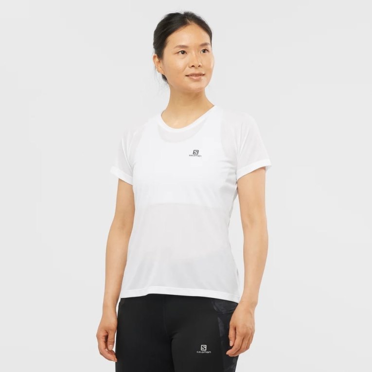 Camiseta Salomon Cross Rebel Corta Sleeve Mujer Blancos | MX HIFP045